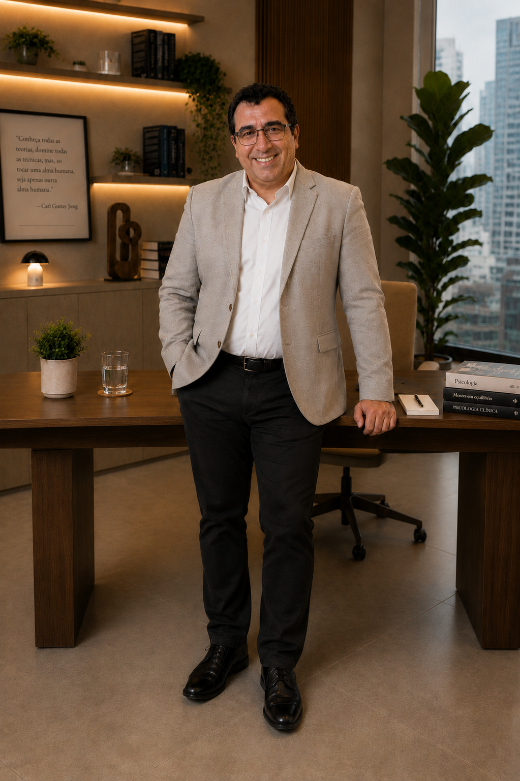 Psicólogo Victor Veiga no consultório